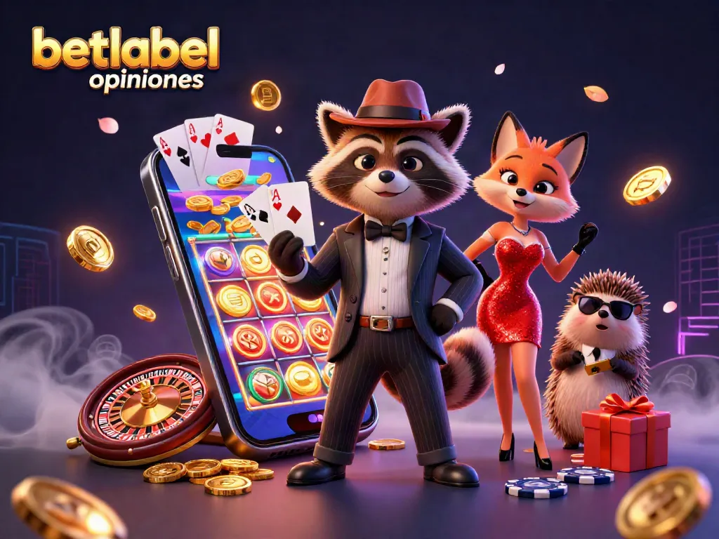 Experience betlabel opiniones in a vibrant casino illustration showcasing characters and exciting game elements.
